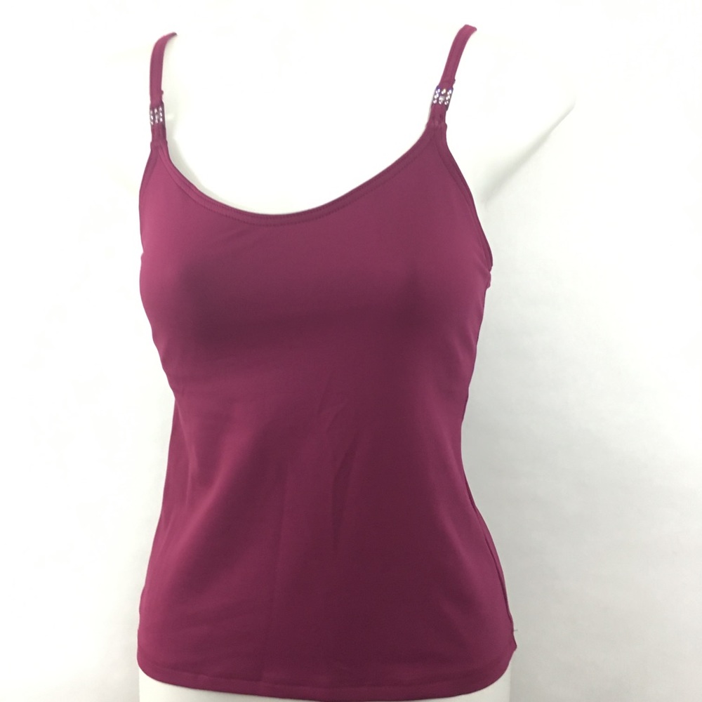 Capezio camisole cami top bra lined wine new LG XL - Picture 4 of 8